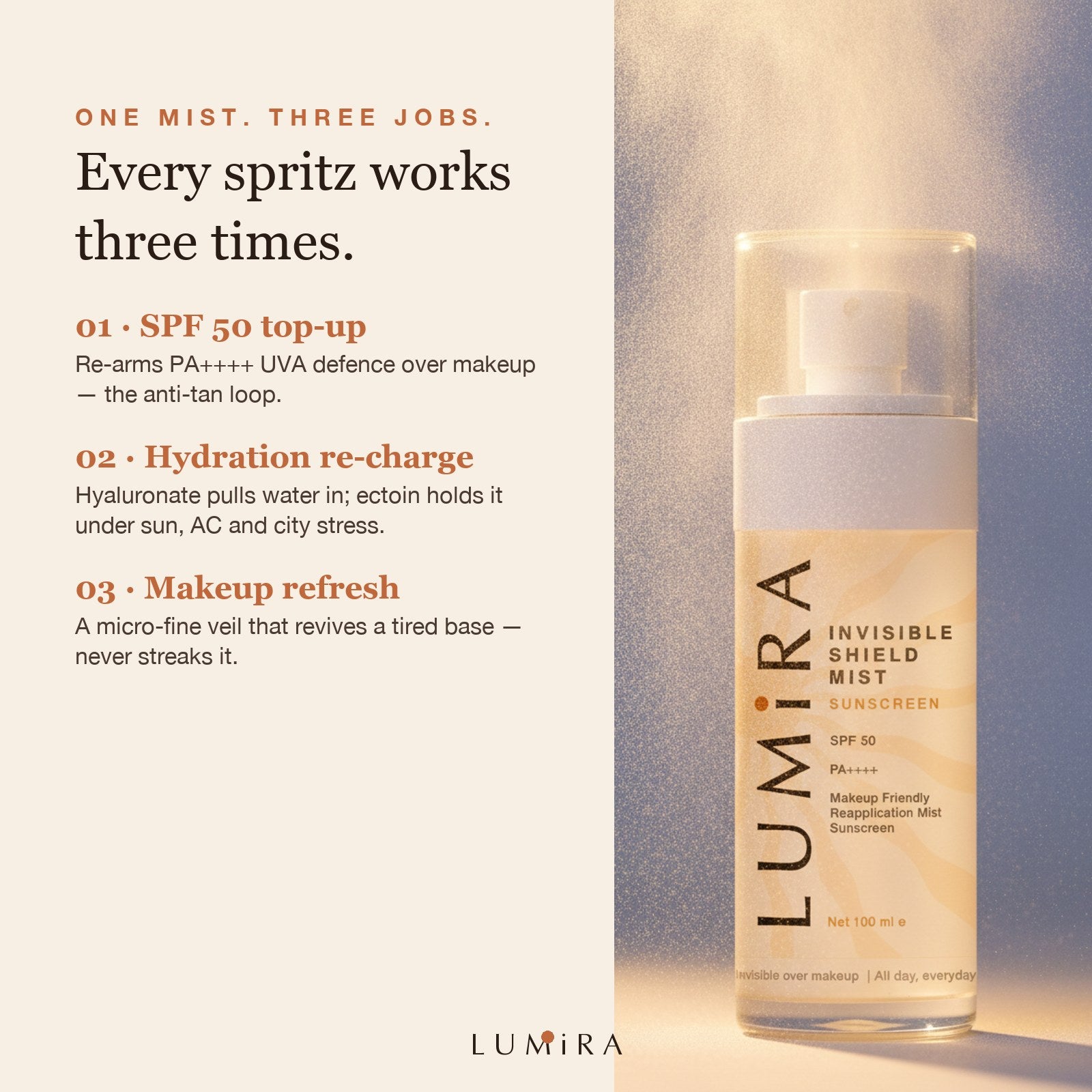 One mist, three jobs