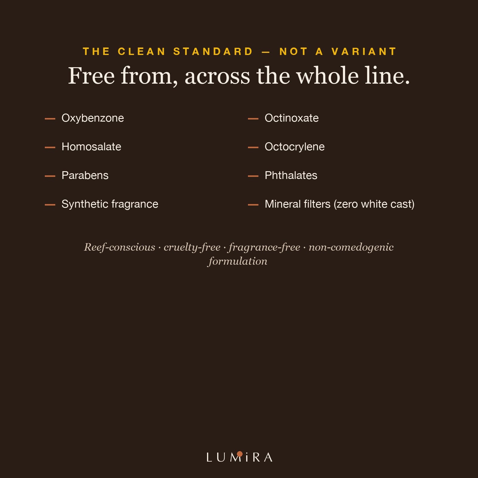 Free from — the clean standard