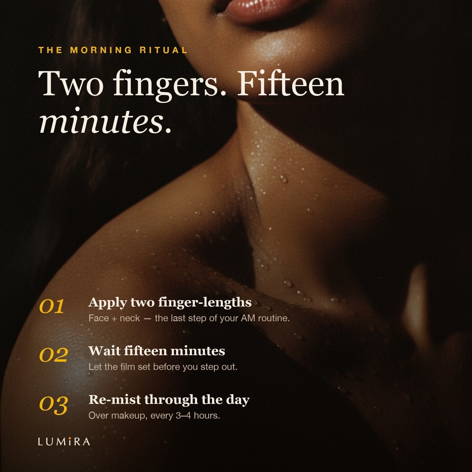 The morning ritual — two fingers, fifteen minutes