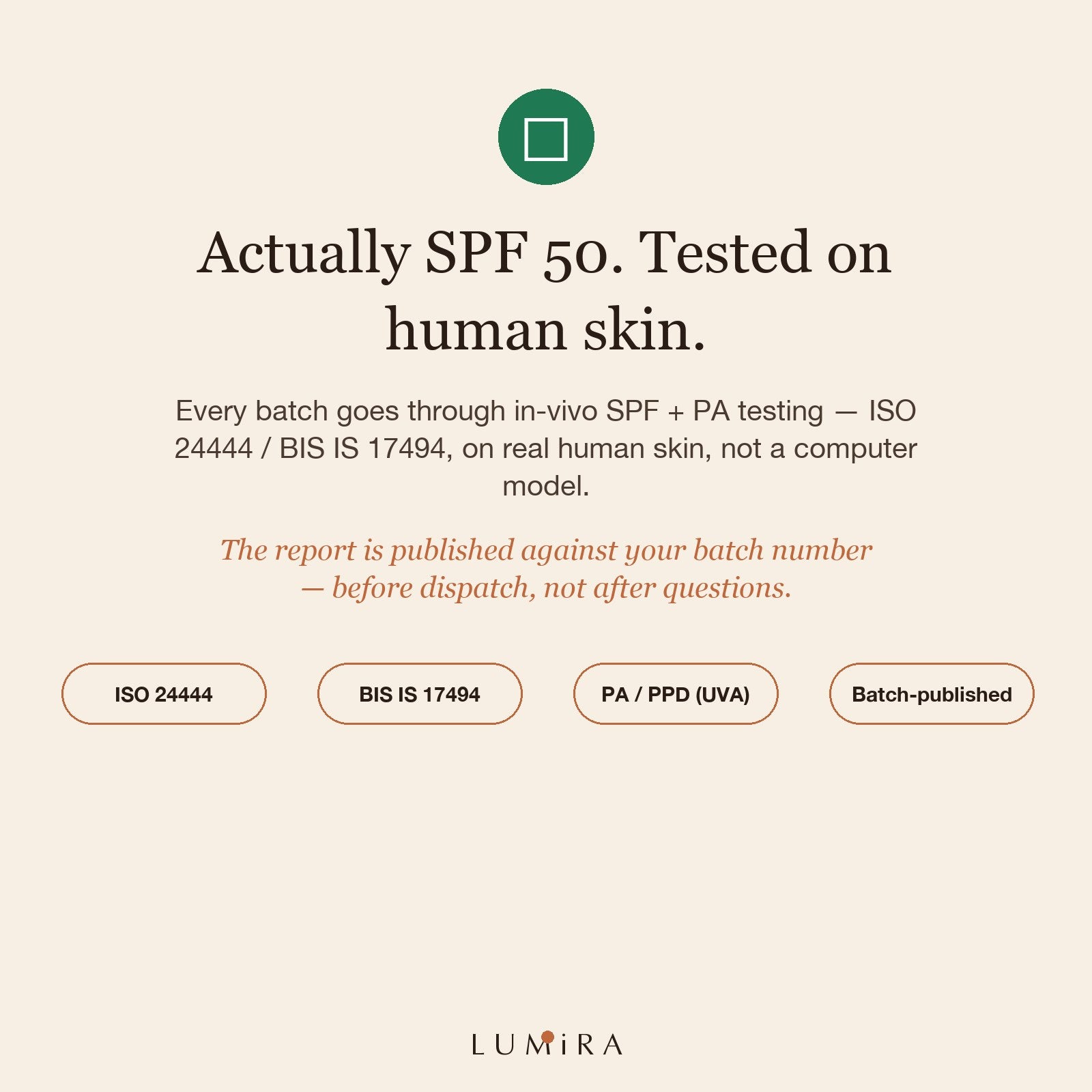 In-vivo tested — batch-published reports